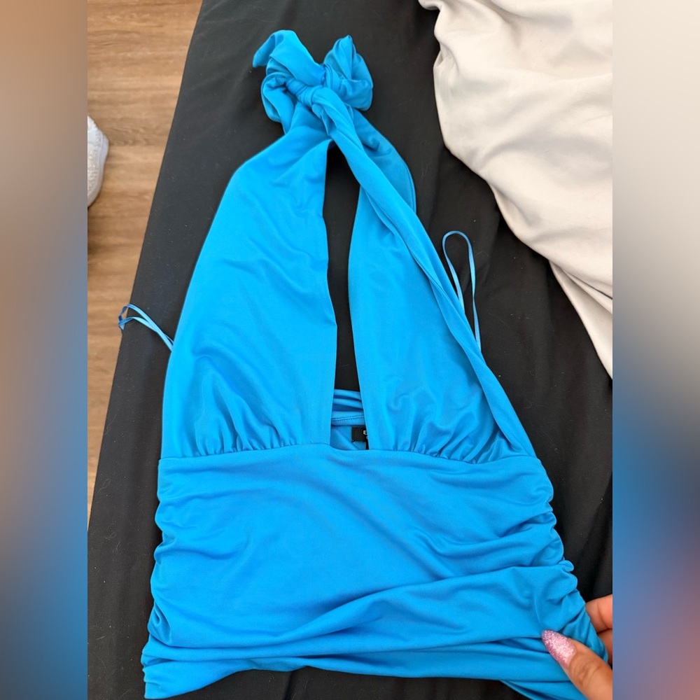 Express Blue Halter Top